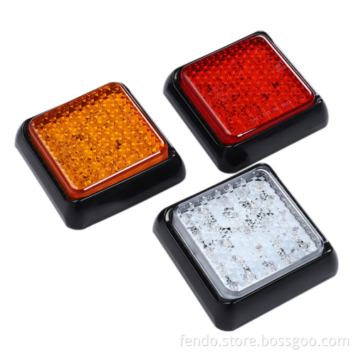 12V/24V Waterproof Truck Light - Amber Yellow White LED Rear Taillights